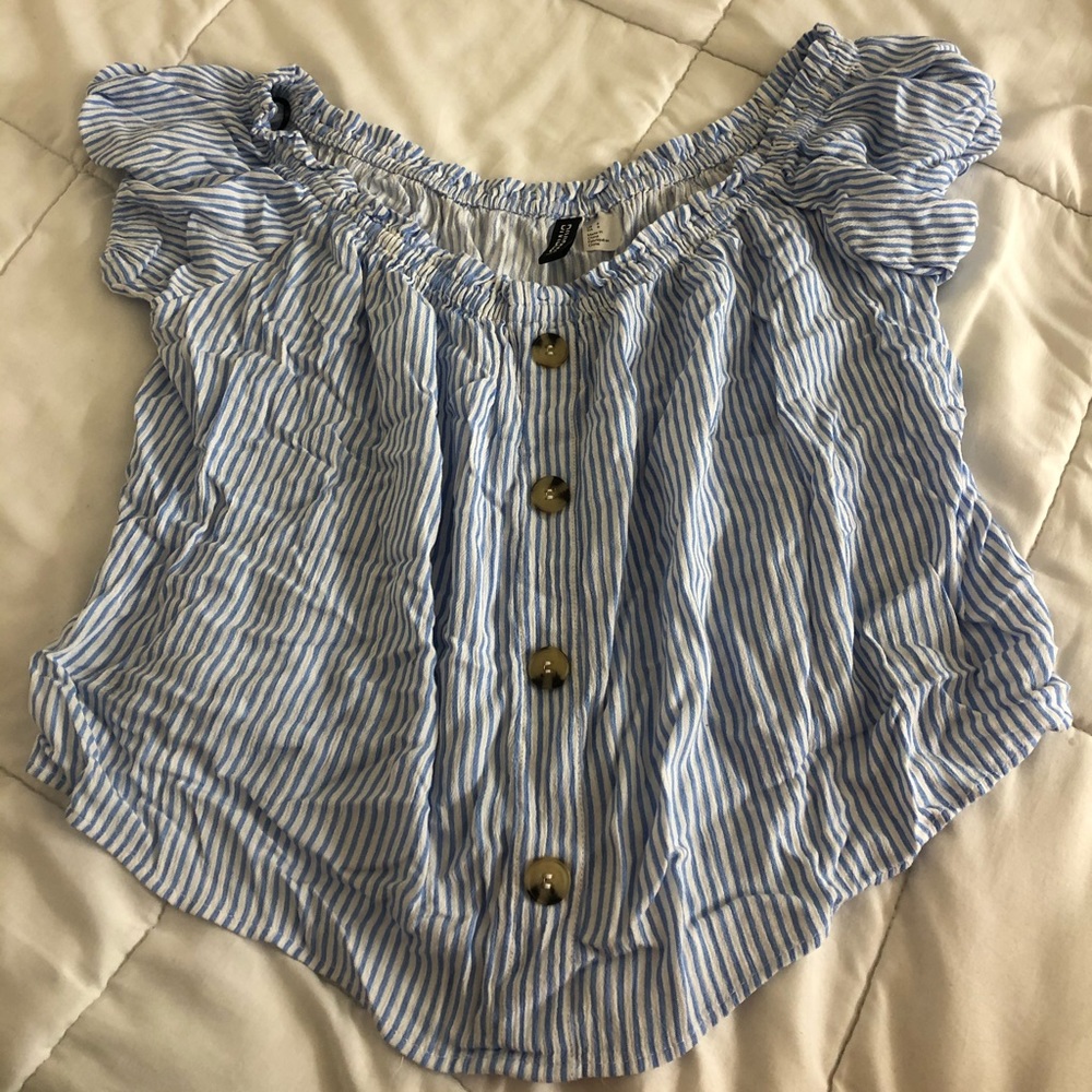 Striped off the shoulder top